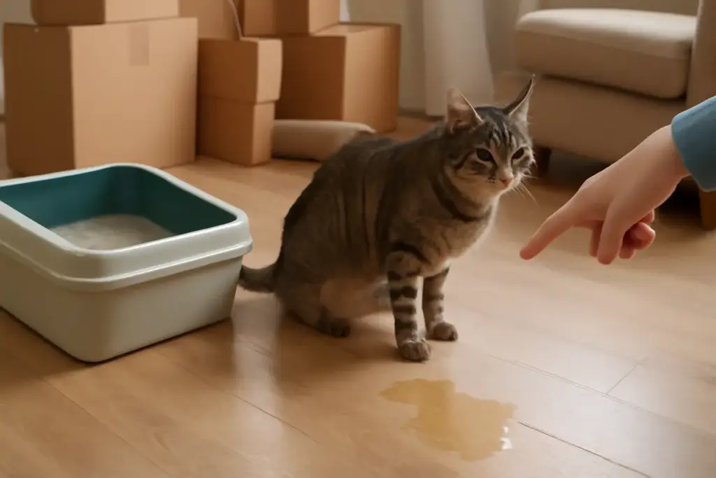 Il gatto fa pipì fuori dalla lettiera dopo un trasloco? Ecco perché succede e come risolvere