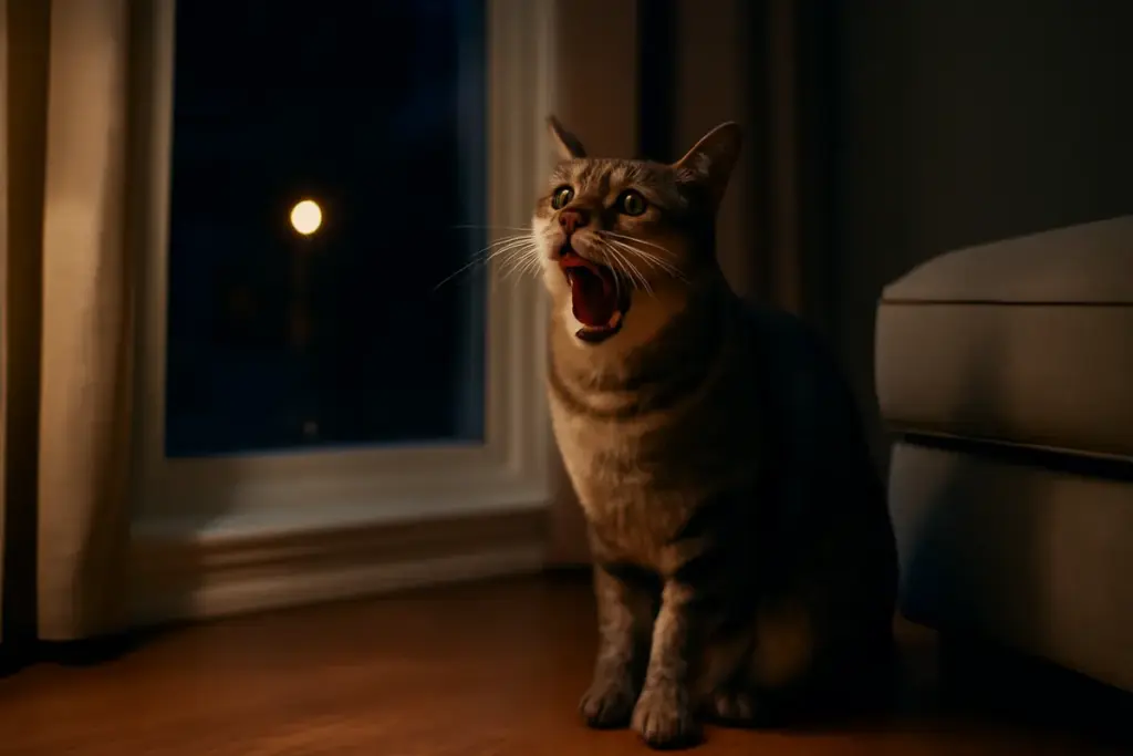 Gatto che miagola di notte: cosa si nasconde dietro questo comportamento e come intervenire
