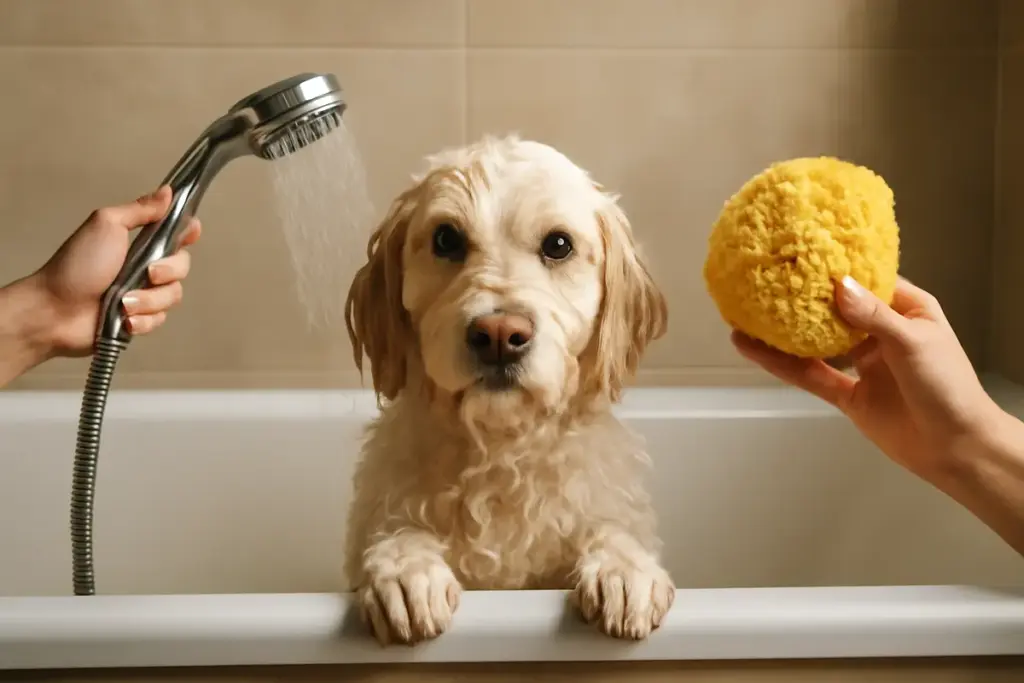 Doccia o spugna per il bagno del cane? I pro e contro da conoscere prima di iniziare