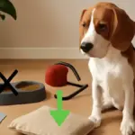 Cane che trascina il proprio gioco nella zona riposo: quando lasciare che sia lui a scegliere dove usarlo invece di spostarlo ogni volta